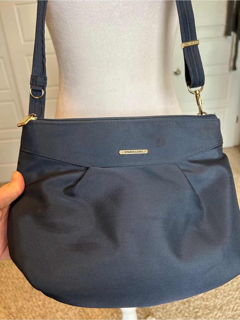 Travelon Navy Nylon Anti-Theft Travel Crossbody Bag